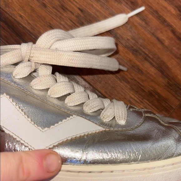 Stuart Weitzman Silver and White Women's Sneakers - Picture 10 of 14